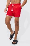 Mens Red Tall Man Signature Runner Swim Shorts