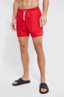 Mens Red Tall Man Signature Short Length Swim Shorts