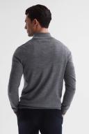 Mens Reiss Blackhall Two Pack of Merino Wool Zip Neck Jumpers - Black