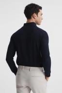 Mens Reiss Blackhall Two Pack of Merino Wool Zip Neck Jumpers - Black