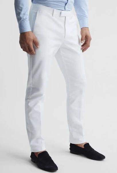 Mens Reiss Eastbury Slim Fit Chinos - White