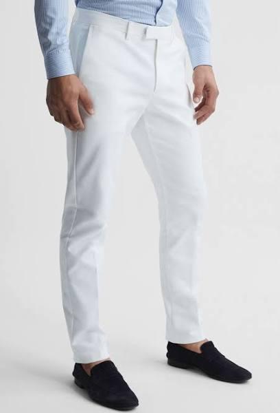 Mens Reiss Eastbury Slim Fit Chinos - White