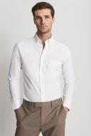 Mens Reiss Greenwich Soft Wash Button Down Oxford Shirt - White