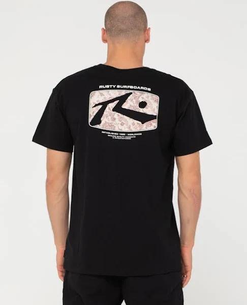 Mens Rusty Advocate SS Tee Black Size Medium