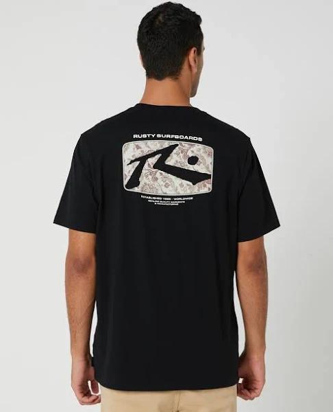 Mens Rusty Advocate SS Tee Black Size Small