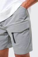 Mens Sage Elastic Relaxed Lightweight Stretch Cargo With Zip