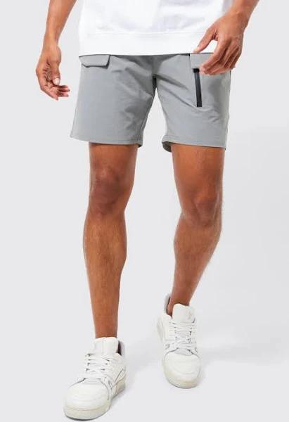 Mens Sage Elastic Relaxed Lightweight Stretch Cargo With Zip
