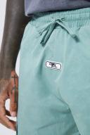 Mens Sage Elasticated Waist Nylon Cargo Contrast Stitch Short