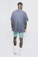 Mens Sage Elasticated Waist Nylon Cargo Contrast Stitch Short