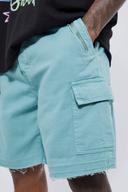 Mens Sage Fixed Relaxed Cargo Zip Pocket Short