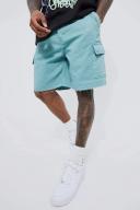 Mens Sage Fixed Relaxed Cargo Zip Pocket Short