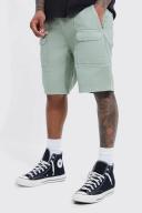 Mens Sage Fixed Waist Relaxed Cargo with Seam Detail