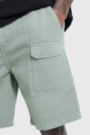 Mens Sage Fixed Waist Relaxed Cargo with Seam Detail