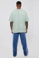 Mens Sage Man Oversized Debossed Rib T-Shirt
