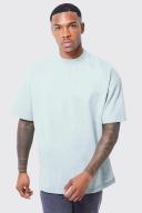 Mens Sage Oversized Extended Neck Heavyweight T-Shirt