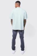 Mens Sage Oversized Extended Neck Heavyweight T-Shirt