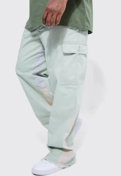 Mens Sage Plus Fixed Cargo Gusset Straight Leg Trouser