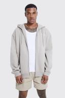Mens Sage Silver Official Man Zip Through Hoodie