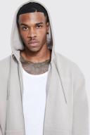 Mens Sage Silver Official Man Zip Through Hoodie