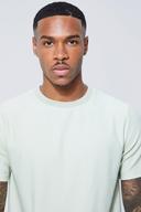 Mens Sage Slim Ottoman Rib T-Shirt