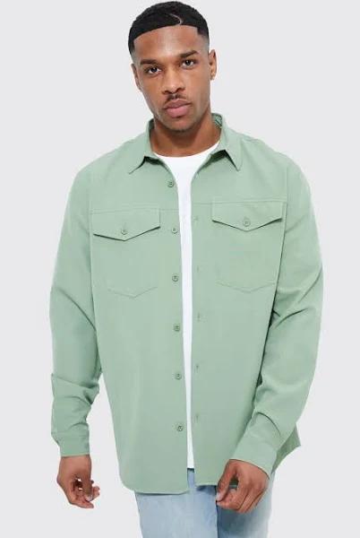Mens Sage Smart Utility Stretch Overshirt