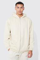 Mens Sand Basic Zip Through Hoodie