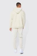Mens Sand Basic Zip Through Hoodie