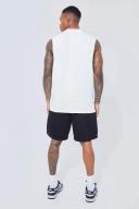 Mens Sand Limited Embossed Drop Armhole Vest
