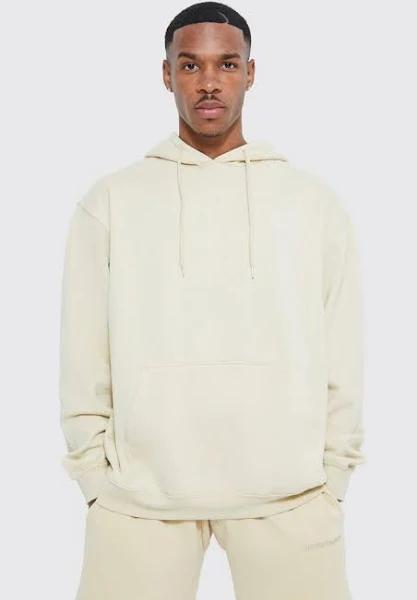Mens Sand Oversized Basic Hoodie