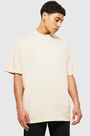 Mens Sand Oversized Extended Neck T-Shirt