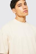 Mens Sand Oversized Extended Neck T-Shirt