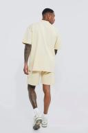 Mens Sand Oversized LMTD T-Shirt & Gusset Crotch Short Set