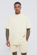 Mens Sand Oversized LMTD T-Shirt & Gusset Crotch Short Set