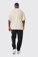 Mens Sand Plus Oversized Extended Neck Palms T-Shirt