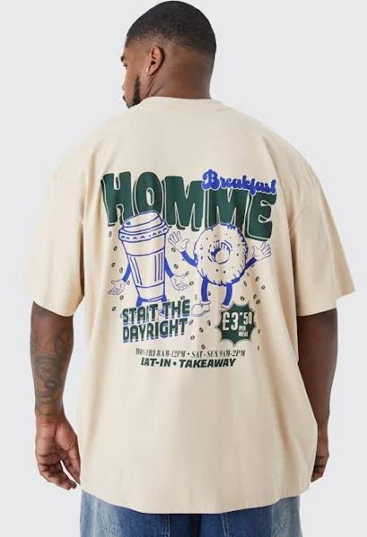 Mens Sand Plus Oversized Heavyweight Vibes T-Shirt
