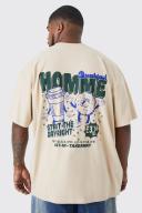 Mens Sand Plus Oversized Heavyweight Vibes T-Shirt