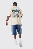 Mens Sand Plus Oversized Heavyweight Vibes T-Shirt