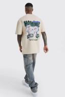 Mens Sand Tall Oversized Heavyweight Vibes T-Shirt