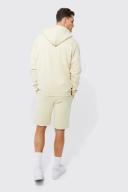 Mens Sand Tall Regular Fit Zip Through Hoodie
