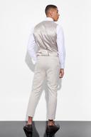 Mens Sand Tapered Check Suit Trousers