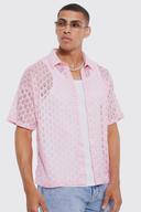 Mens Short Sleeve Textured Teardrop Shirt