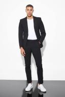 Mens Skinny Black Suit Trousers