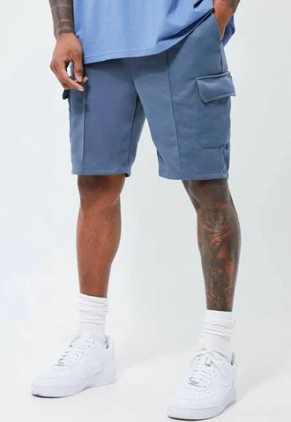 Mens Slate Blue Slim Fit Cargo Short