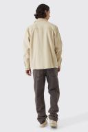 Mens Stone Cord Cargo Overshirt