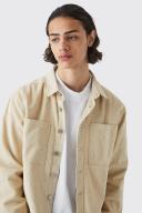Mens Stone Cord Cargo Overshirt