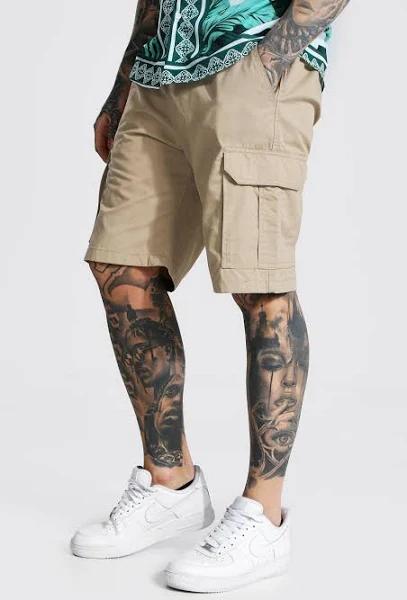 Mens Stone Elastic Waist Cargo Short