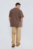 Mens Stone Elastic Waist Relaxed Fit Shell Cargo Trouser