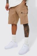 Mens Stone Fixed Waist Cargo Pocket Relaxed Fit Short