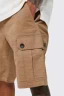Mens Stone Fixed Waist Cargo Pocket Relaxed Fit Short