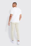 Mens Stone Fixed Waist Skinny Chino Trouser